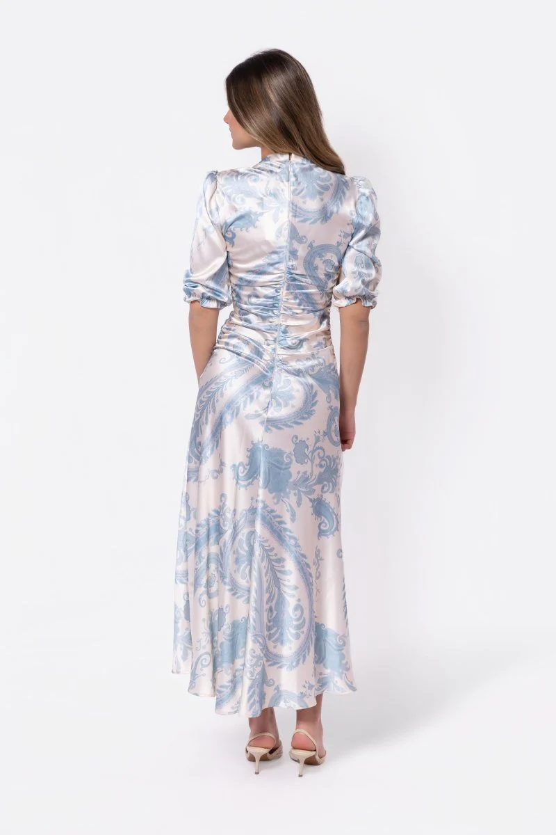 Audrey Dress Short Sleeve (Ivory/Blue) - Image 4