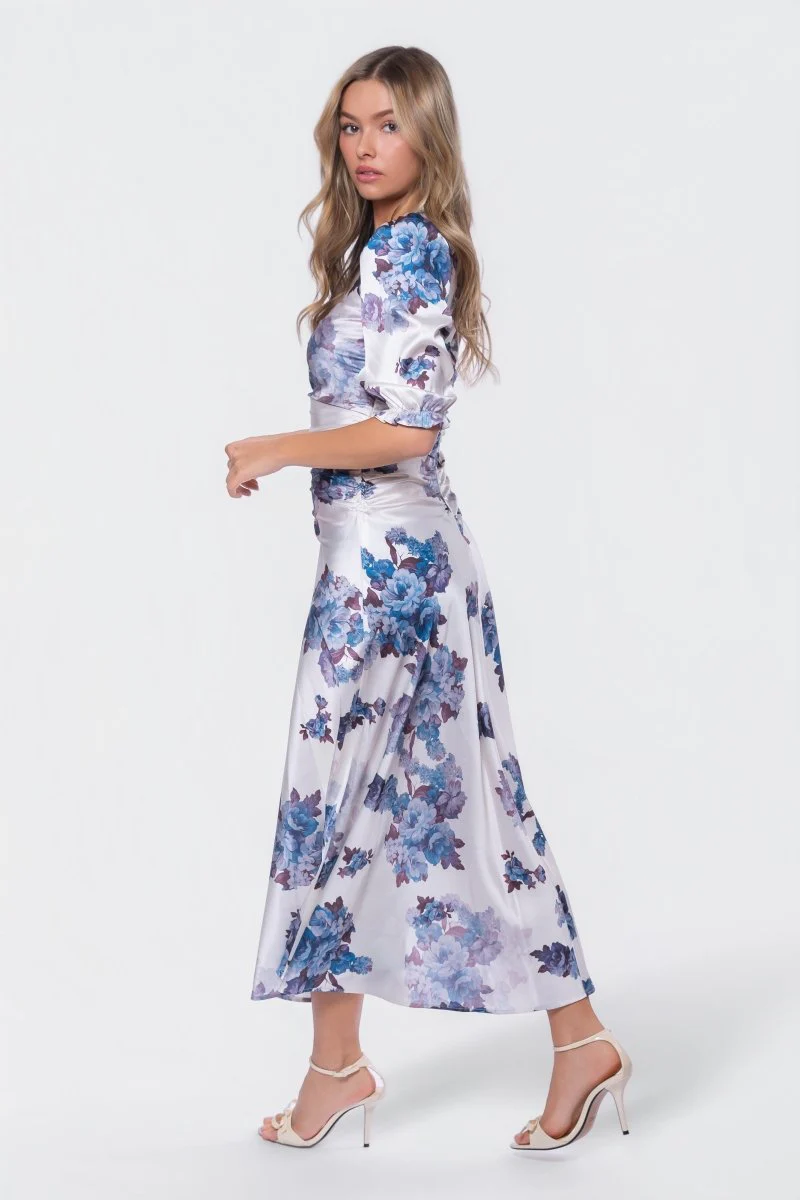 Audrey Dress Short Sleeve (Ivory Purple) - Image 3