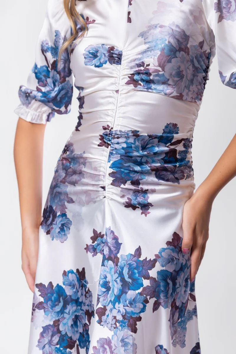 Audrey Dress Short Sleeve (Ivory Purple) - Image 5