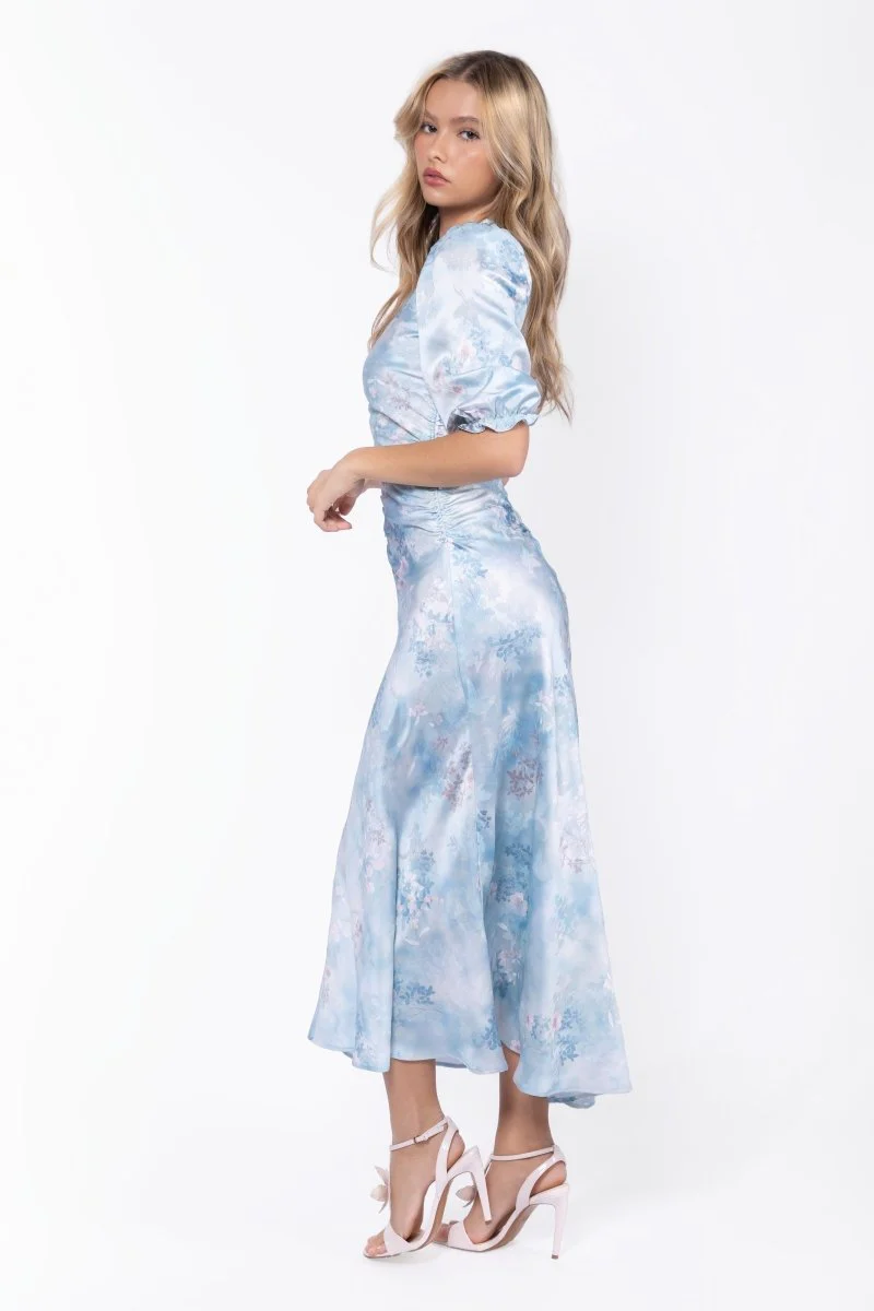 Audrey Dress Short Sleeve (Light Blue Flower) - Image 3