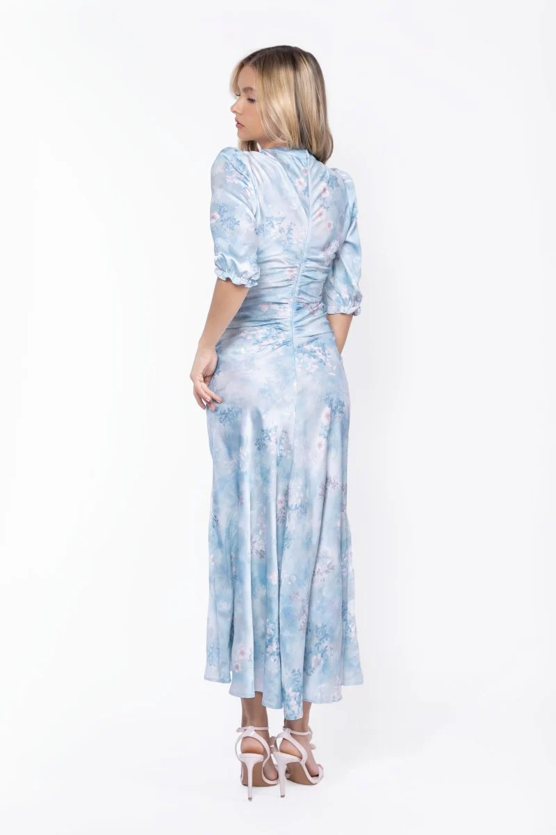 Audrey Dress Short Sleeve (Light Blue Flower) - Image 4