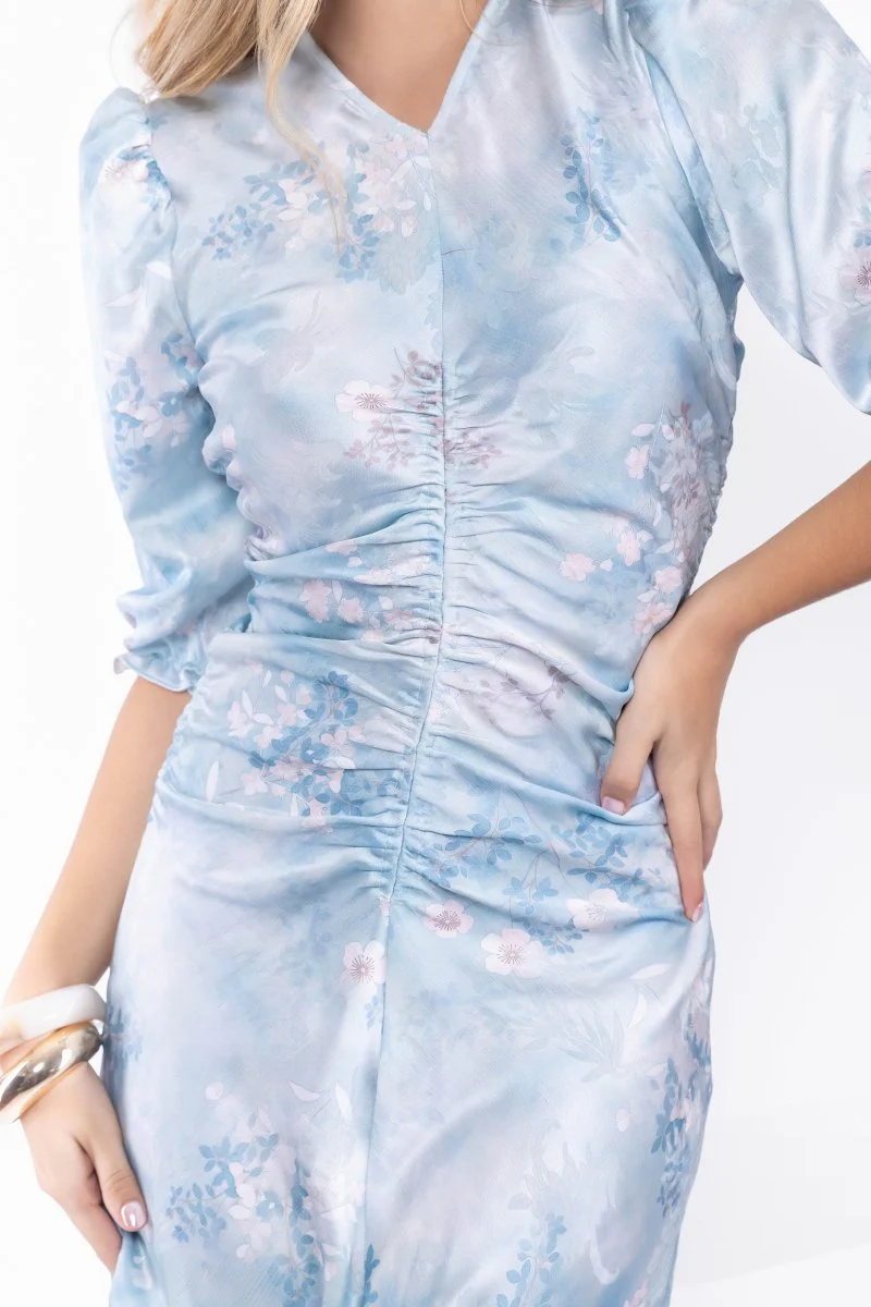 Audrey Dress Short Sleeve (Light Blue Flower) - Image 6
