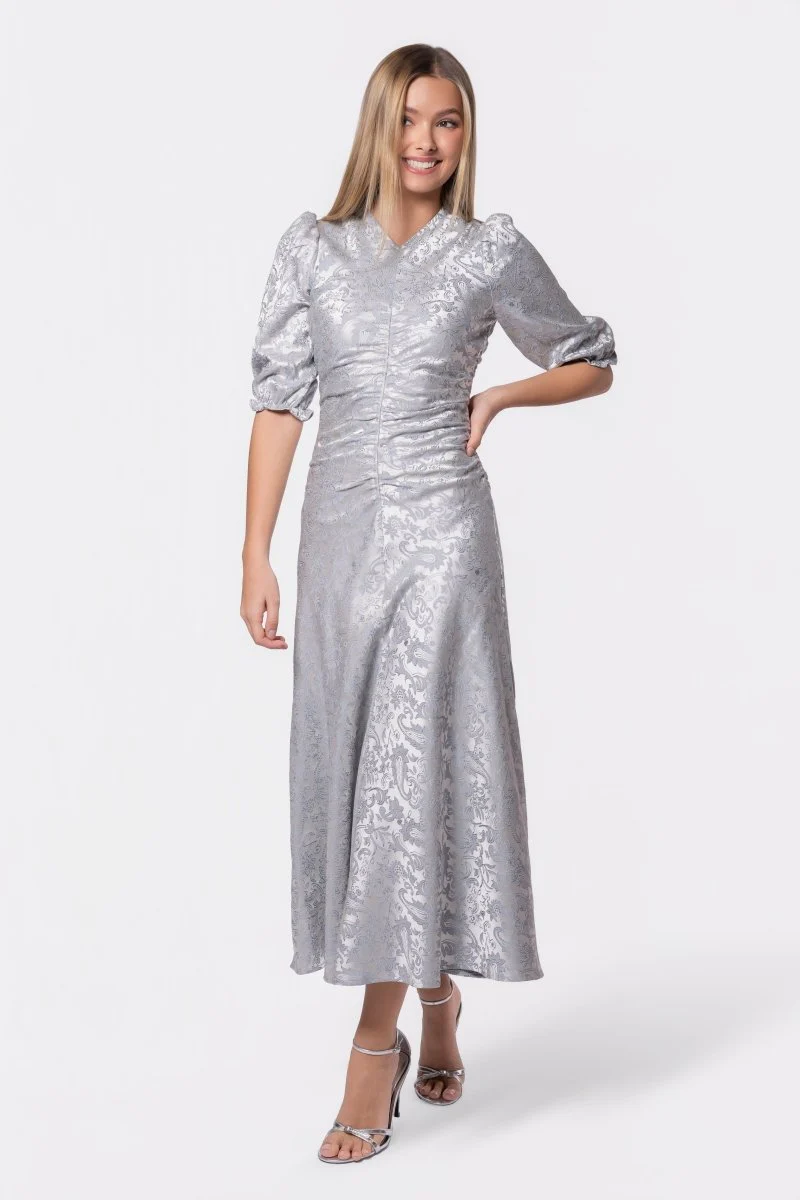 Audrey Dress Short Sleeve (Light Blue Grey)