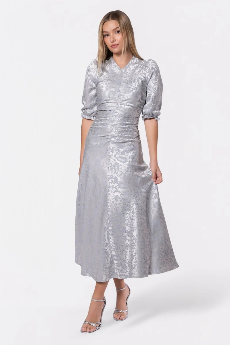 Audrey Dress Short Sleeve (Light Blue Grey) - Image 2