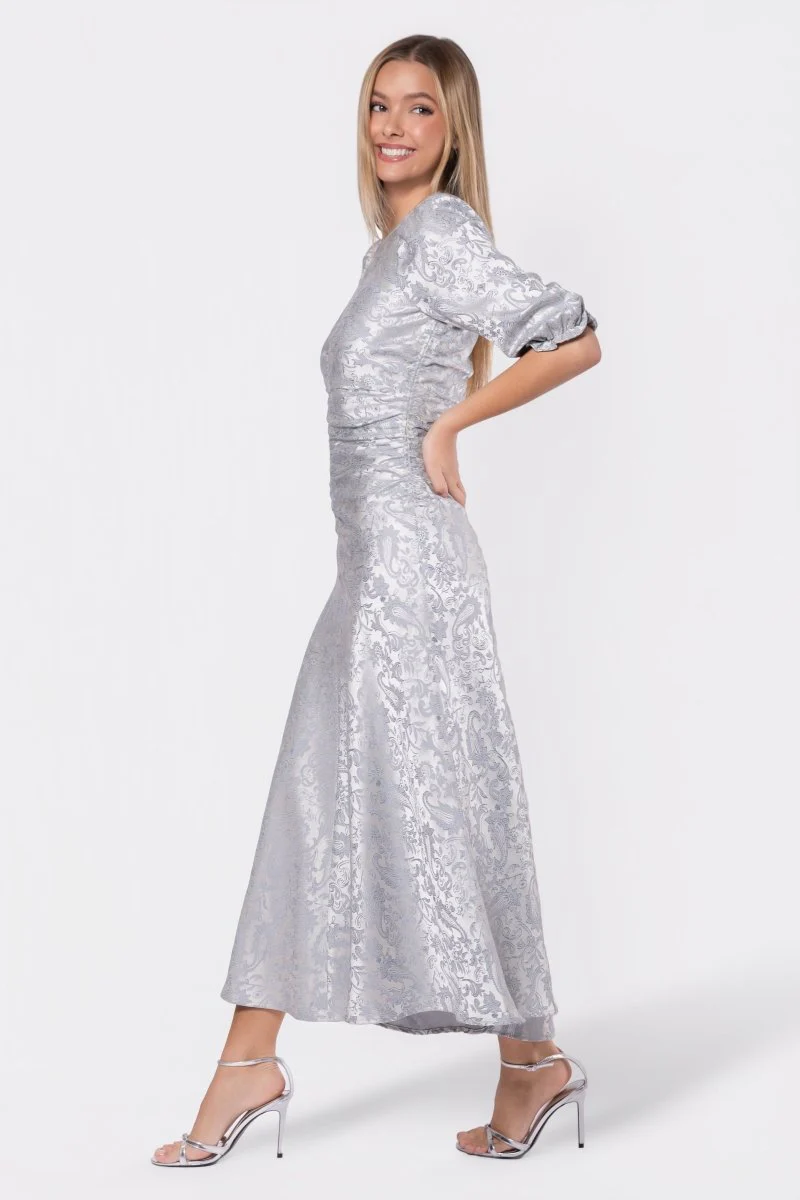 Audrey Dress Short Sleeve (Light Blue Grey) - Image 3