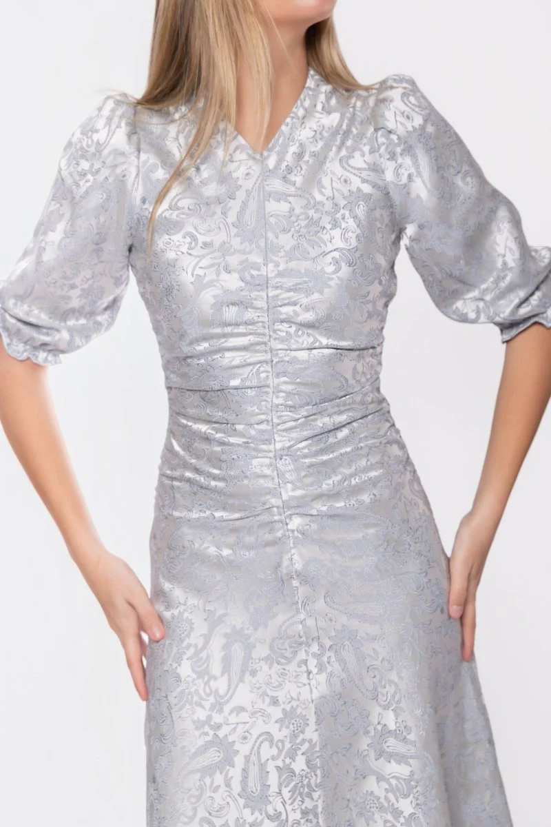 Audrey Dress Short Sleeve (Light Blue Grey) - Image 6
