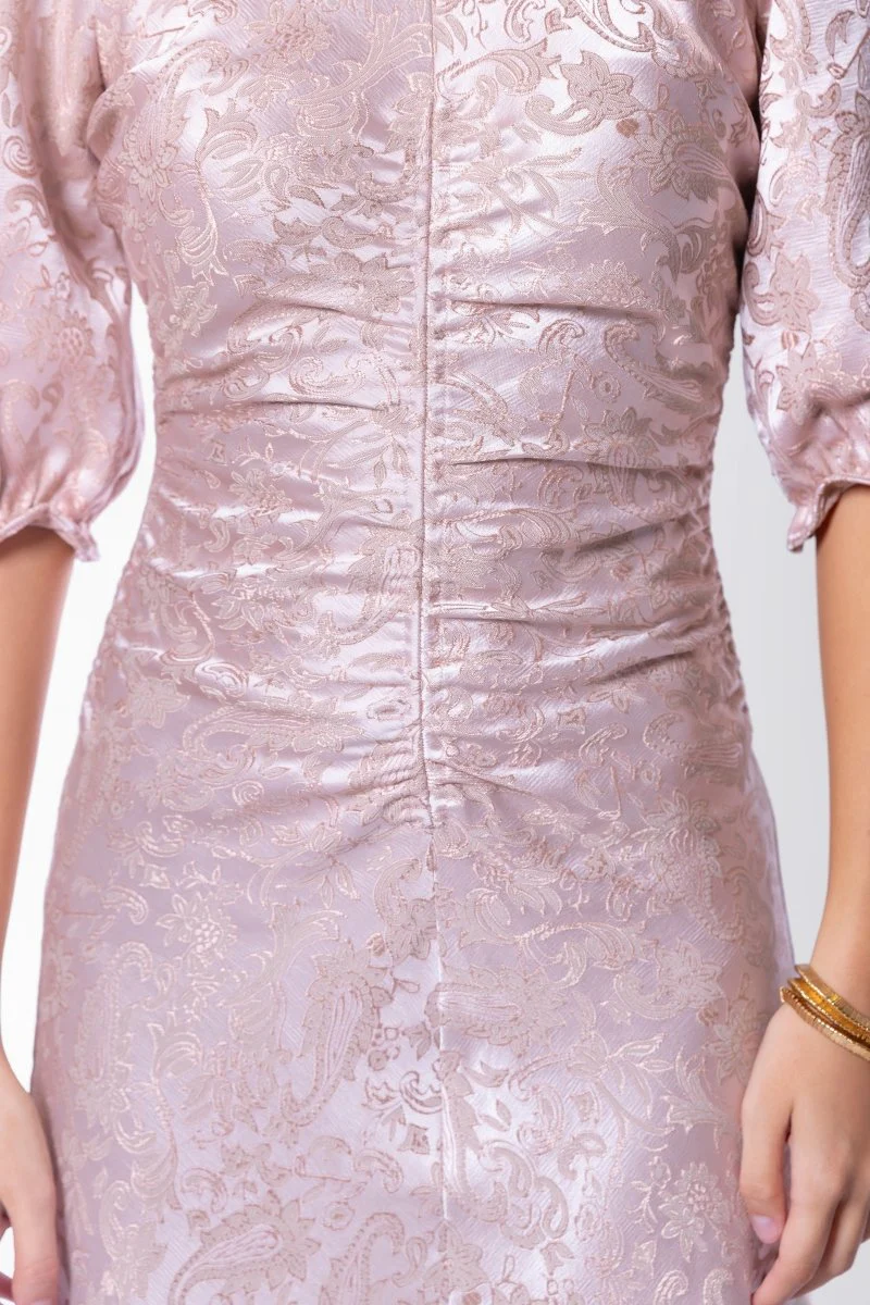 Audrey Dress Short Sleeve (Light Pink/Khaki) - Image 7