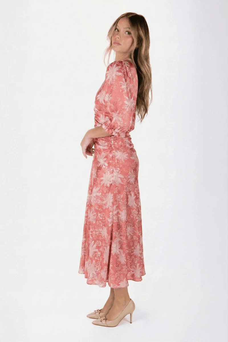 Audrey Dress Short Sleeve (Peach Flower) - Image 3