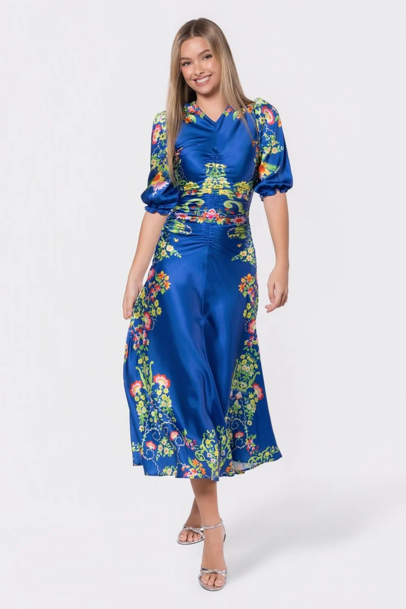 Audrey Dress Short Sleeve (Royal Blue Pattern) - Image 2