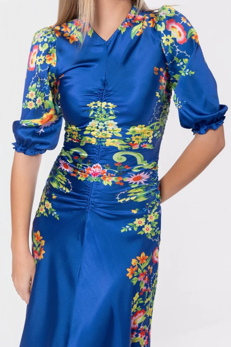 Audrey Dress Short Sleeve (Royal Blue Pattern) - Image 4
