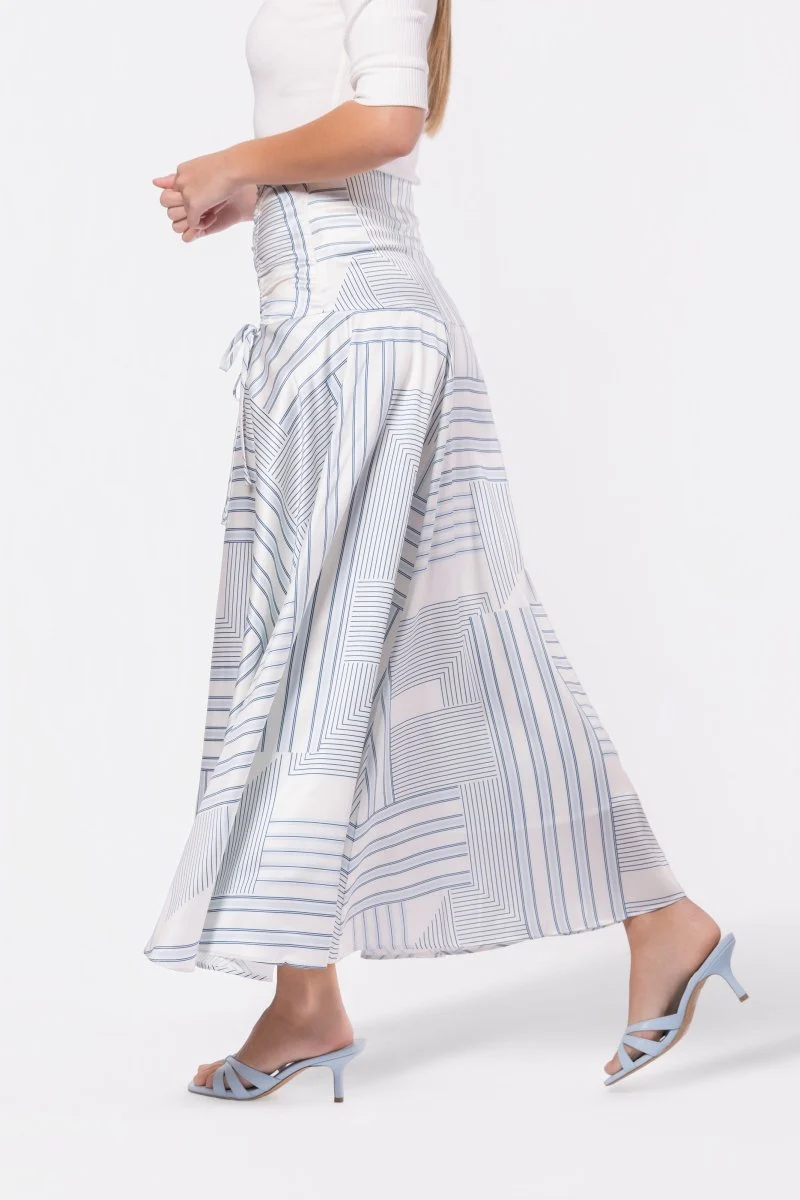 Aviana Skirt (White/Blue) - Image 3