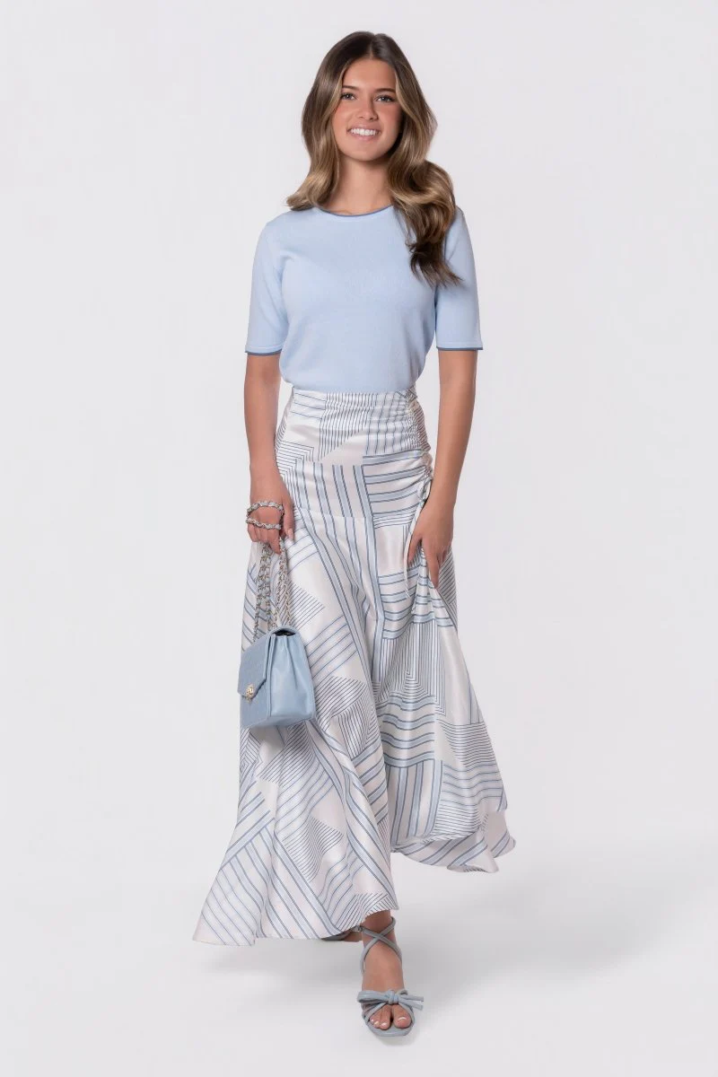 Aviana Skirt (White/Blue) - Image 7