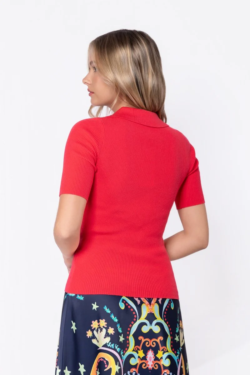Bailey Top Short Sleeve (Coral Pink) - Image 4