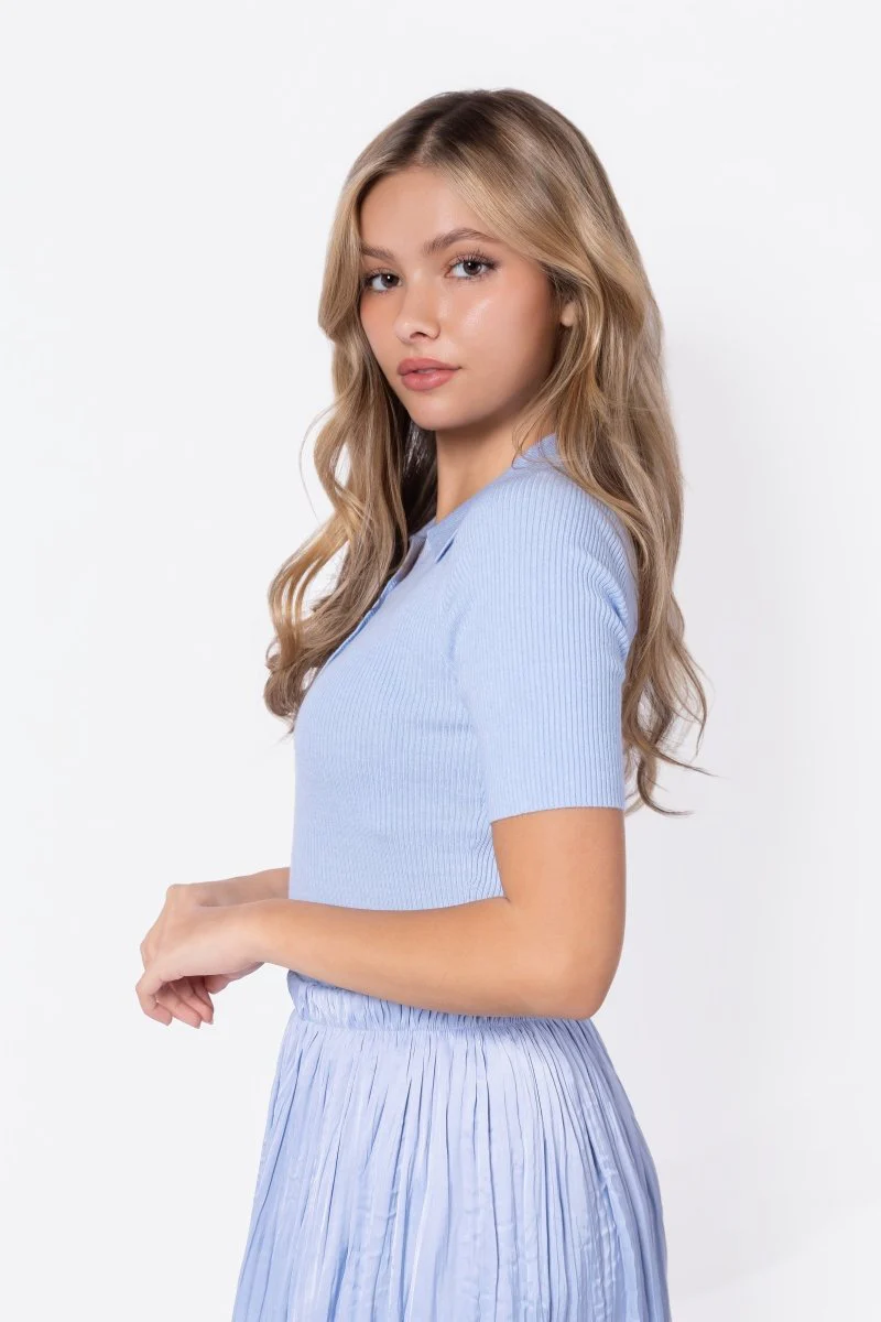 Bailey Top Short Sleeve (Light Blue) - Image 3