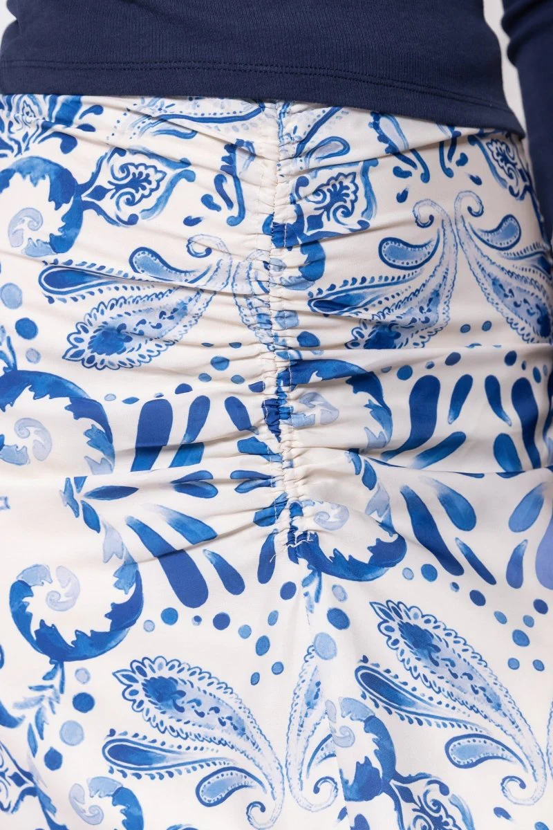 Calista Skirt (White/Blue) - Image 5