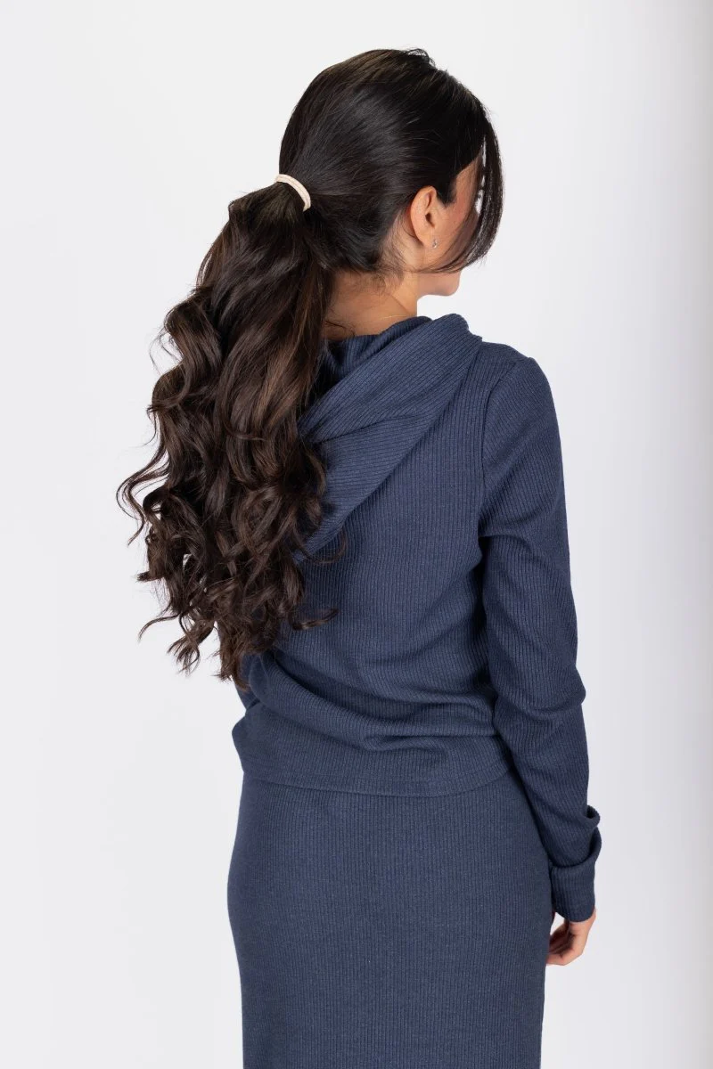 Callie Ribbed Top (Navy) - Image 4