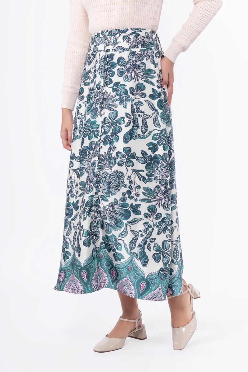 Selena Skirt (Green Pattern) - Image 3