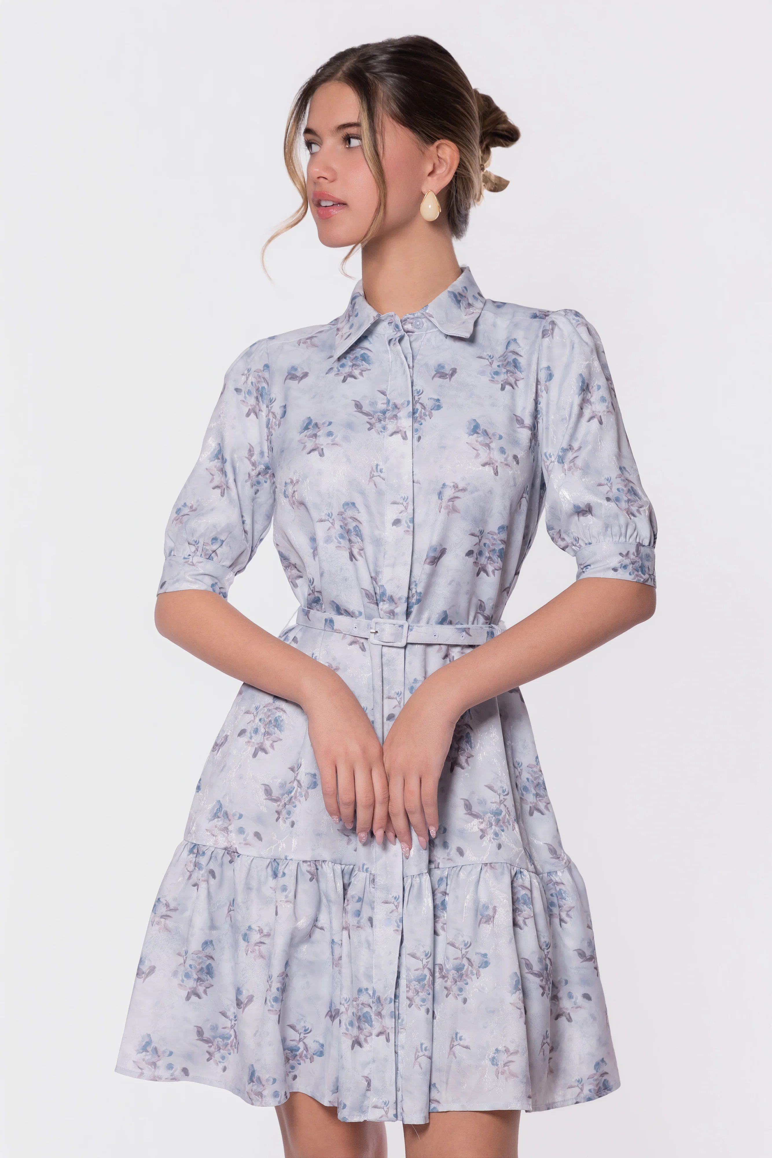 Celine Dress 37" (Light Blue Flower) - Image 2