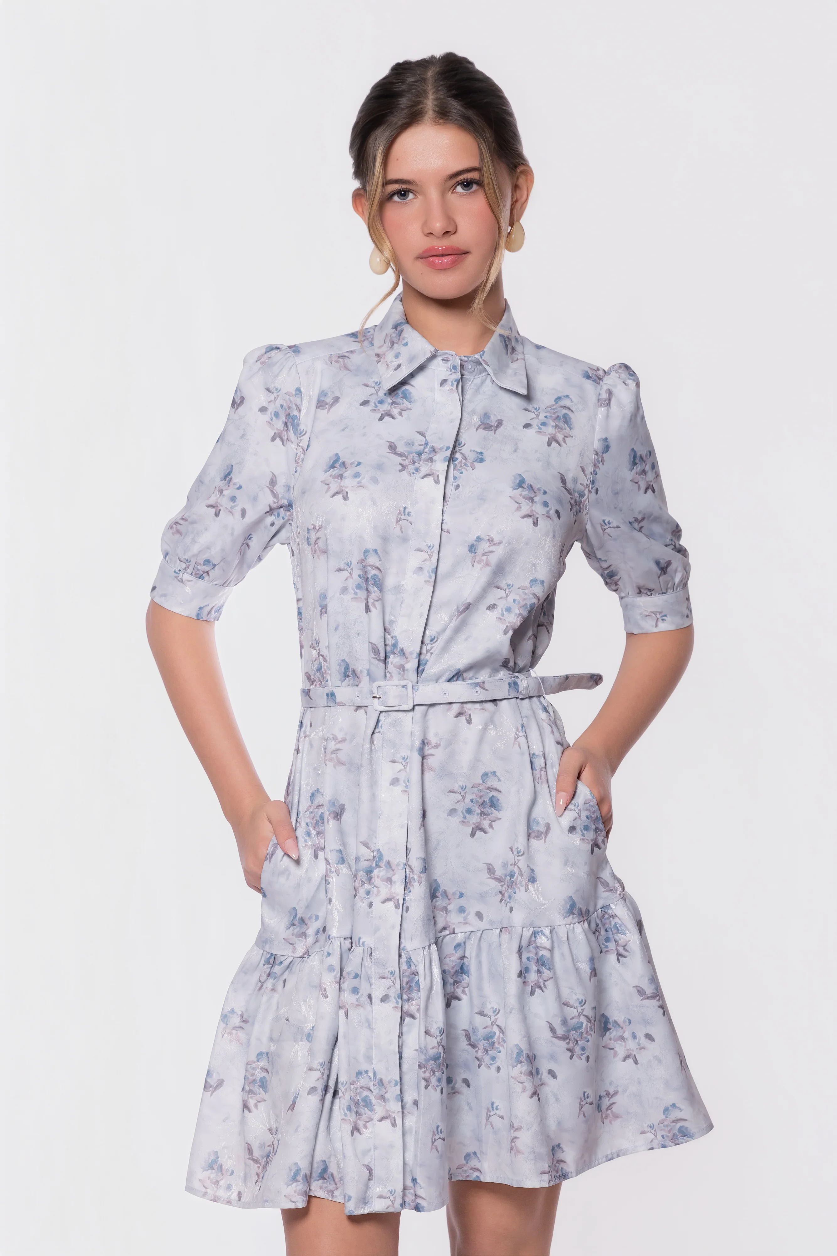Celine Dress 37" (Light Blue Flower) - Image 3