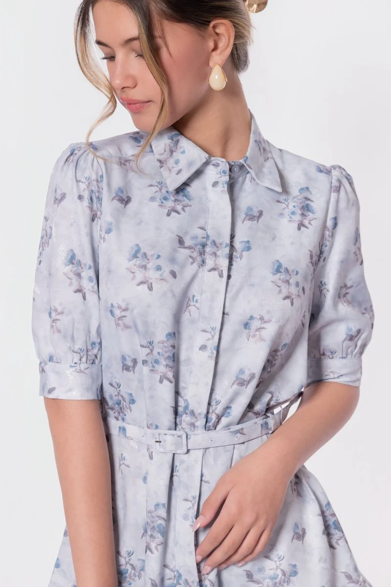 Celine Dress 37" (Light Blue Flower) - Image 6