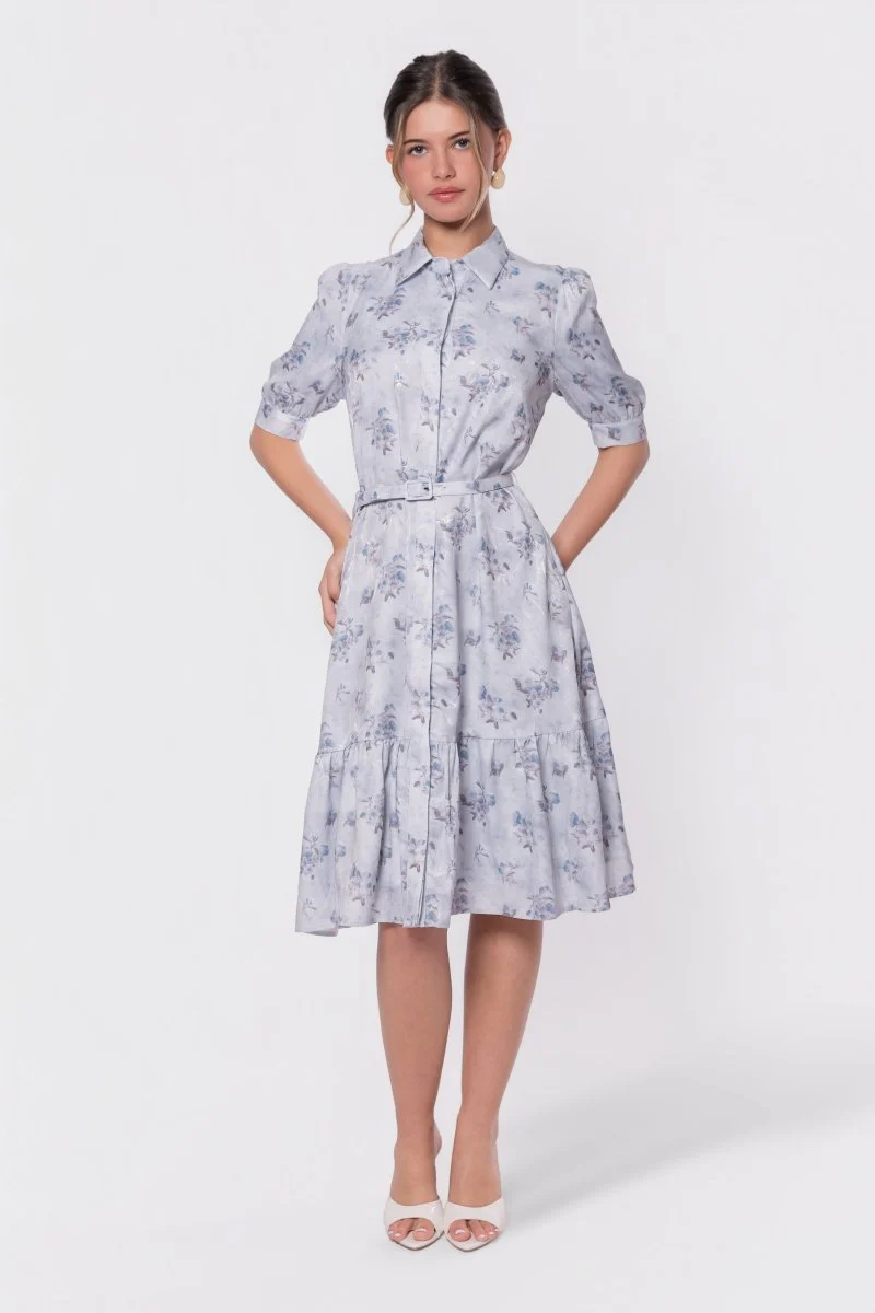 Celine Dress 42" (Light Blue Flower) - Image 3