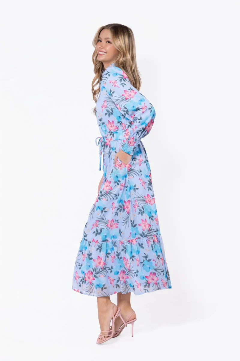 Connie Dress (Blue Ground) - Image 4
