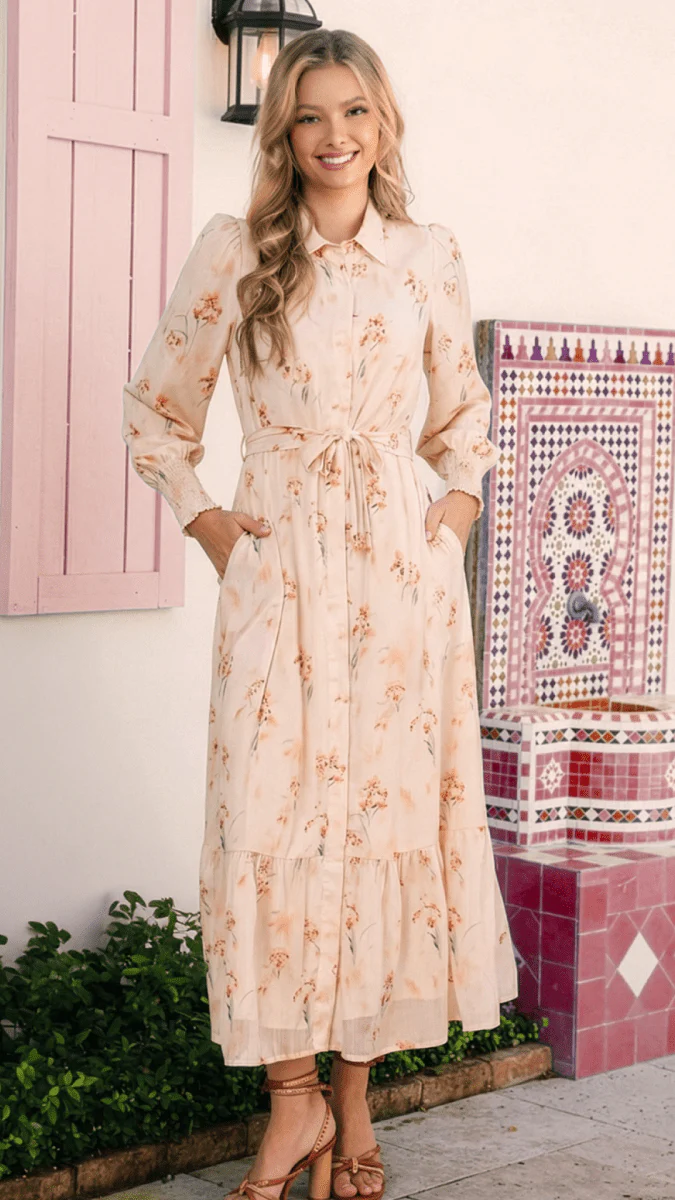 Connie Dress (Light Peach) - Image 4