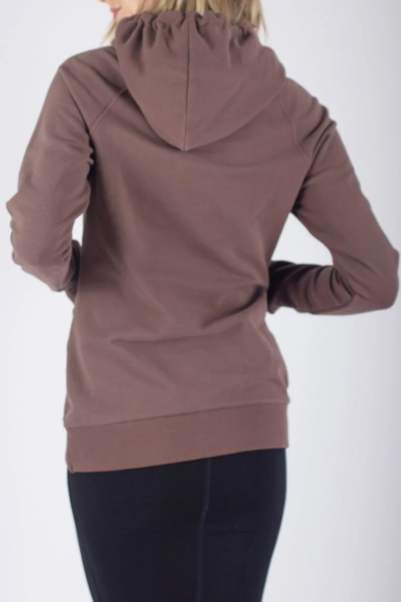 Crossover Hem Hoodie (Brown) - Image 3