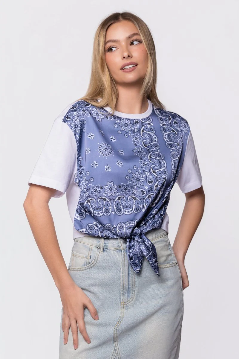 Edie Top (Blue Pattern) - Image 3