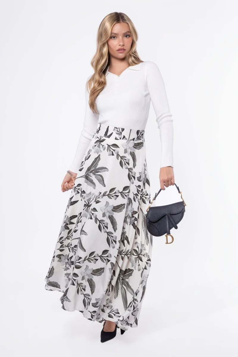 Ella Skirt 38" (White/Black) - Image 6