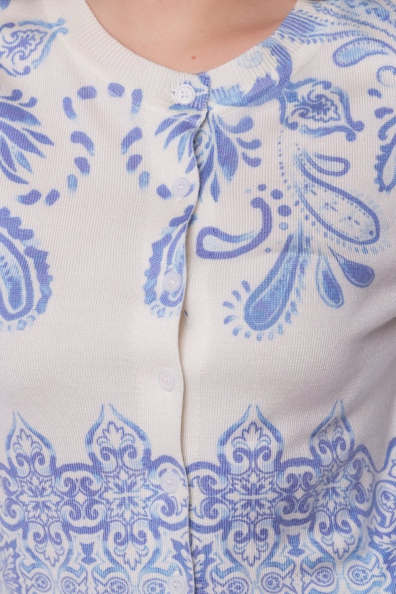 Gabrielle Cardigan (Blue Pattern) - Image 5