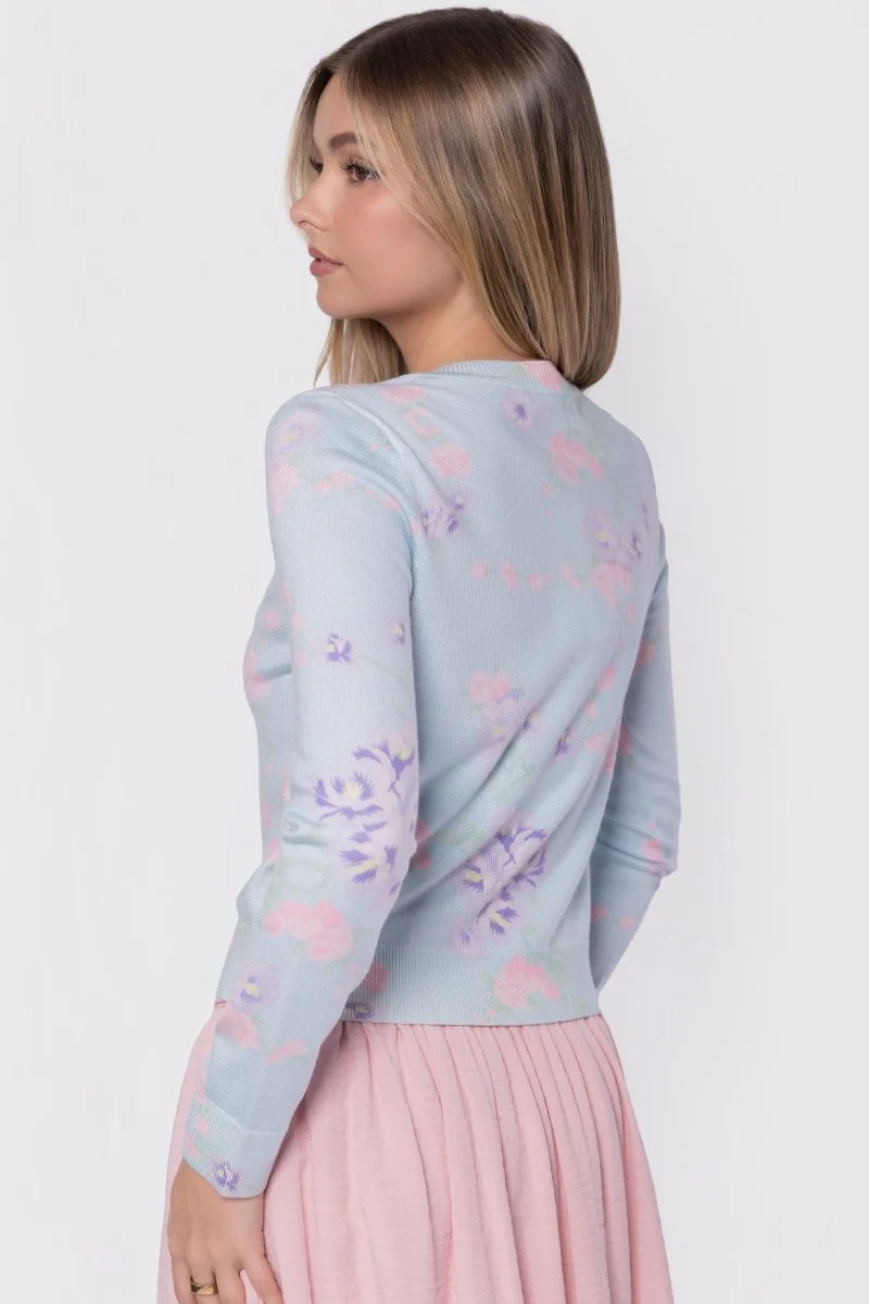 Gabrielle Cardigan (Light Blue Ground) - Image 6