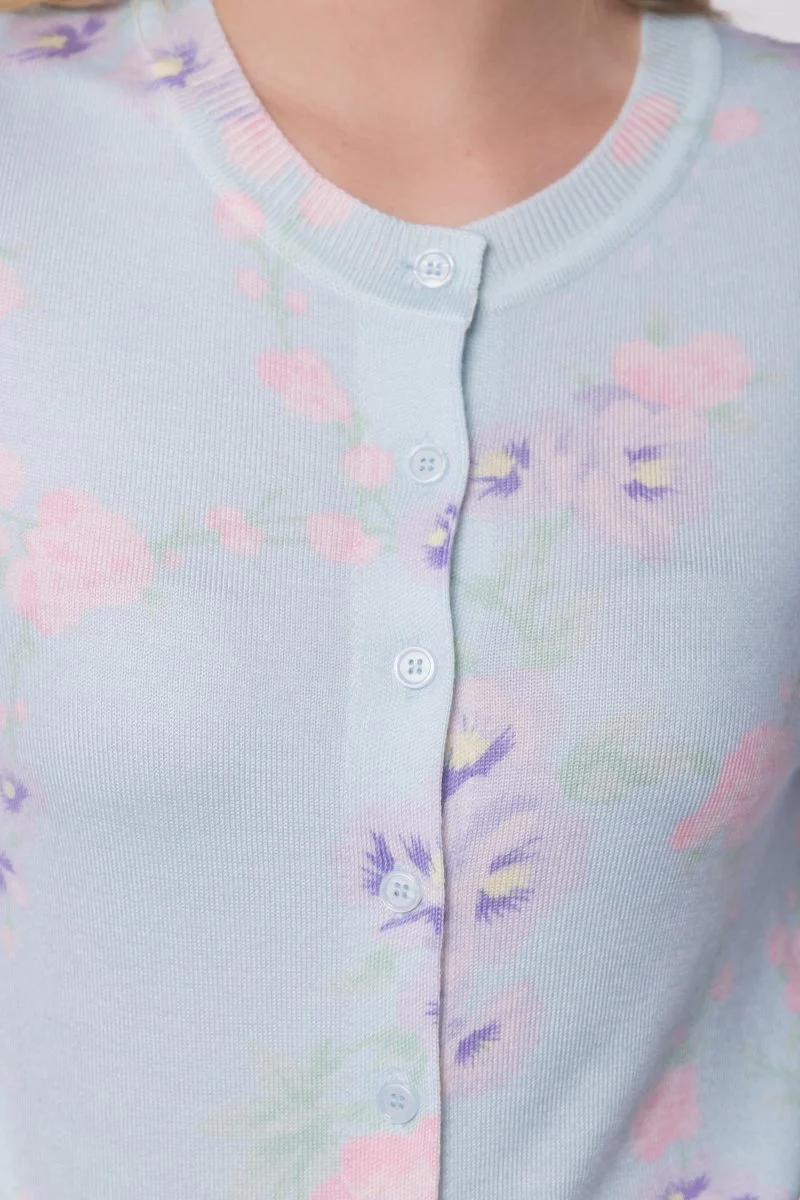 Gabrielle Cardigan (Light Blue Ground) - Image 7