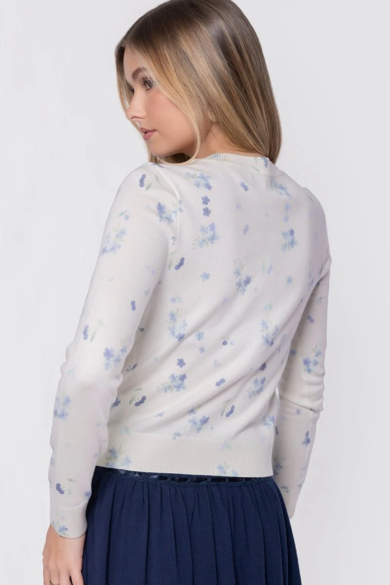 Gabrielle Cardigan (White/Blue) - Image 6