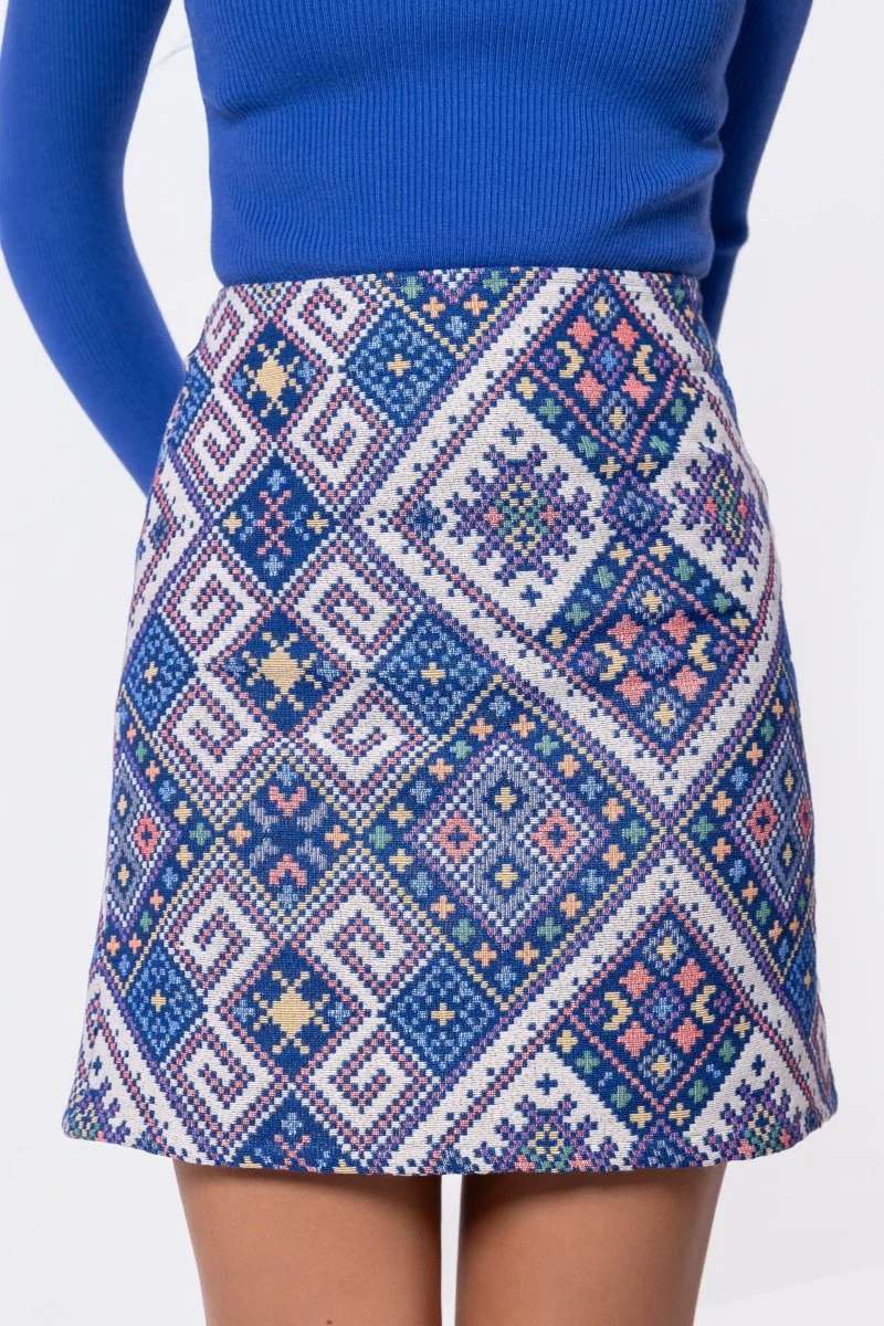 Hannah Skirt (Navy Multi) - Image 2