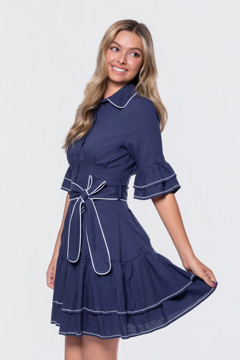 Hazel Dress (Navy) - Image 3