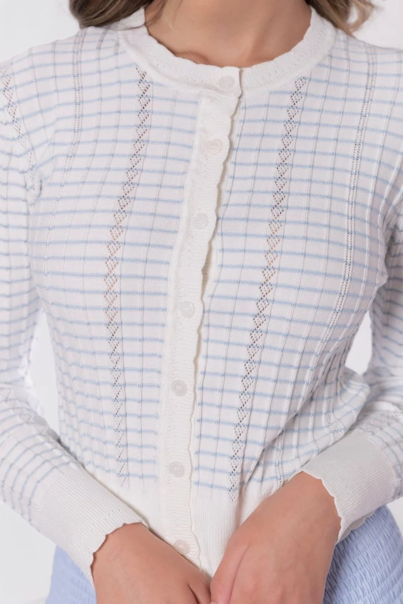 Jessie Cardigan (White/Blue) - Image 5