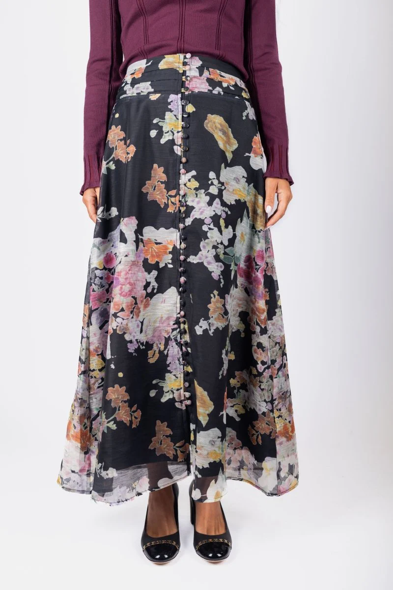 Josephine Skirt (Black Flower)