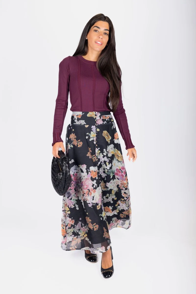 Josephine Skirt (Black Flower) - Image 2