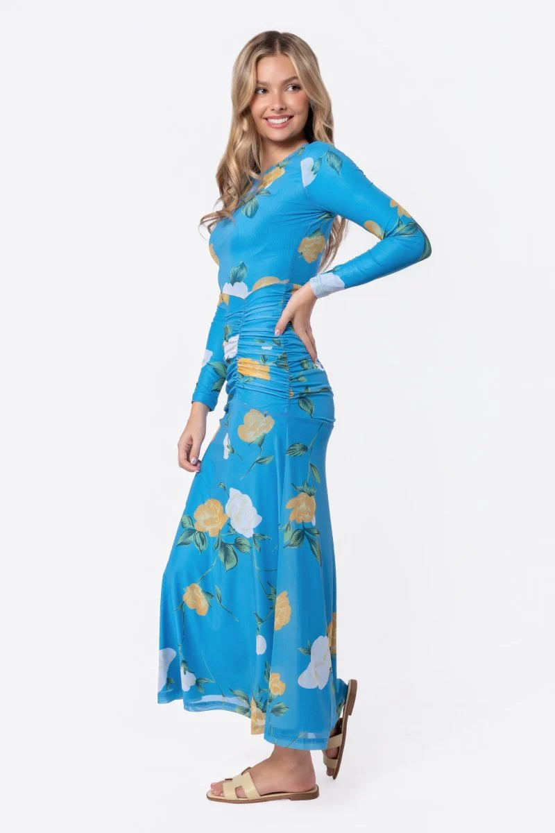 Juliana Dress (Blue Flower) - Image 3