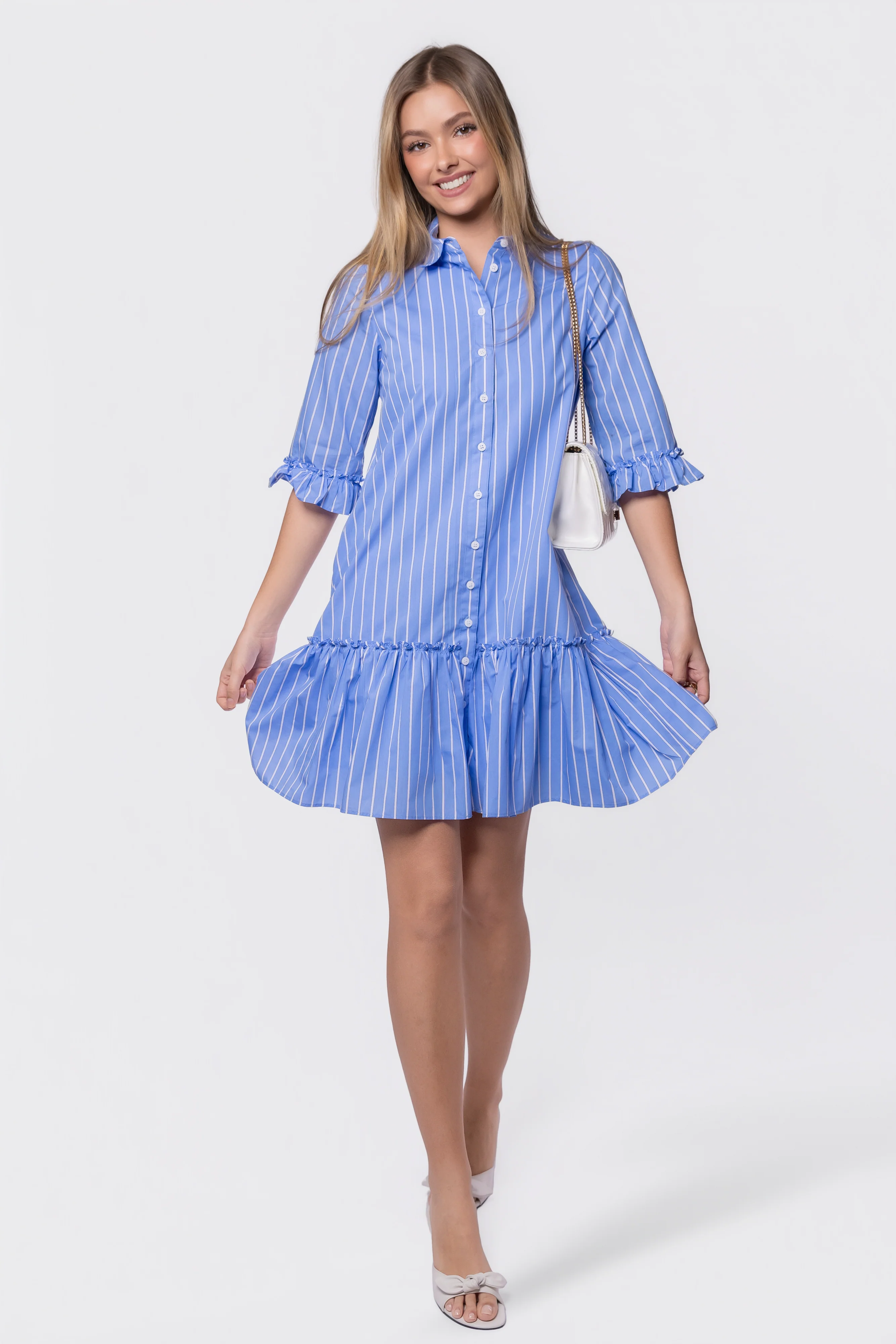Kiana Dress (Light Blue Stripe) - Image 5