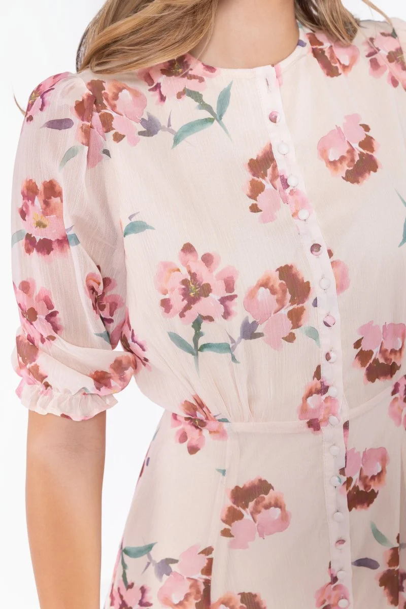 Lana Dress (Beige/Pink) - Image 6