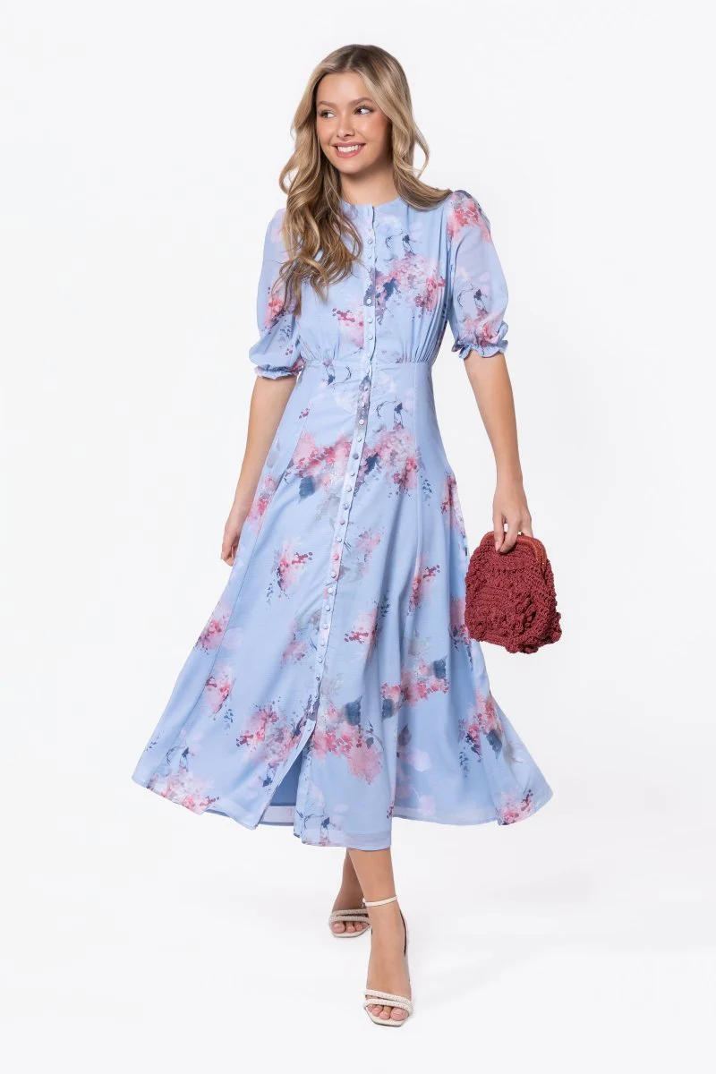 Lana Dress (Blue Pattern) - Image 6