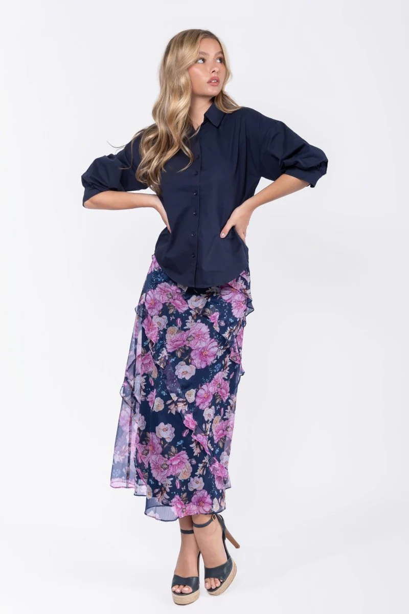 Laurel Skirt (Navy Flower) - Image 3