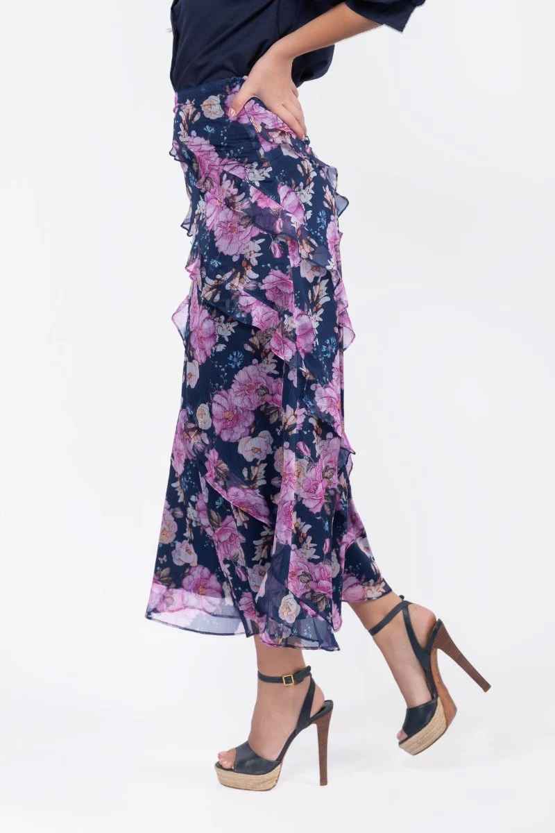 Laurel Skirt (Navy Flower) - Image 4