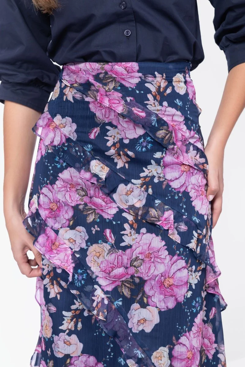 Laurel Skirt (Navy Flower) - Image 7