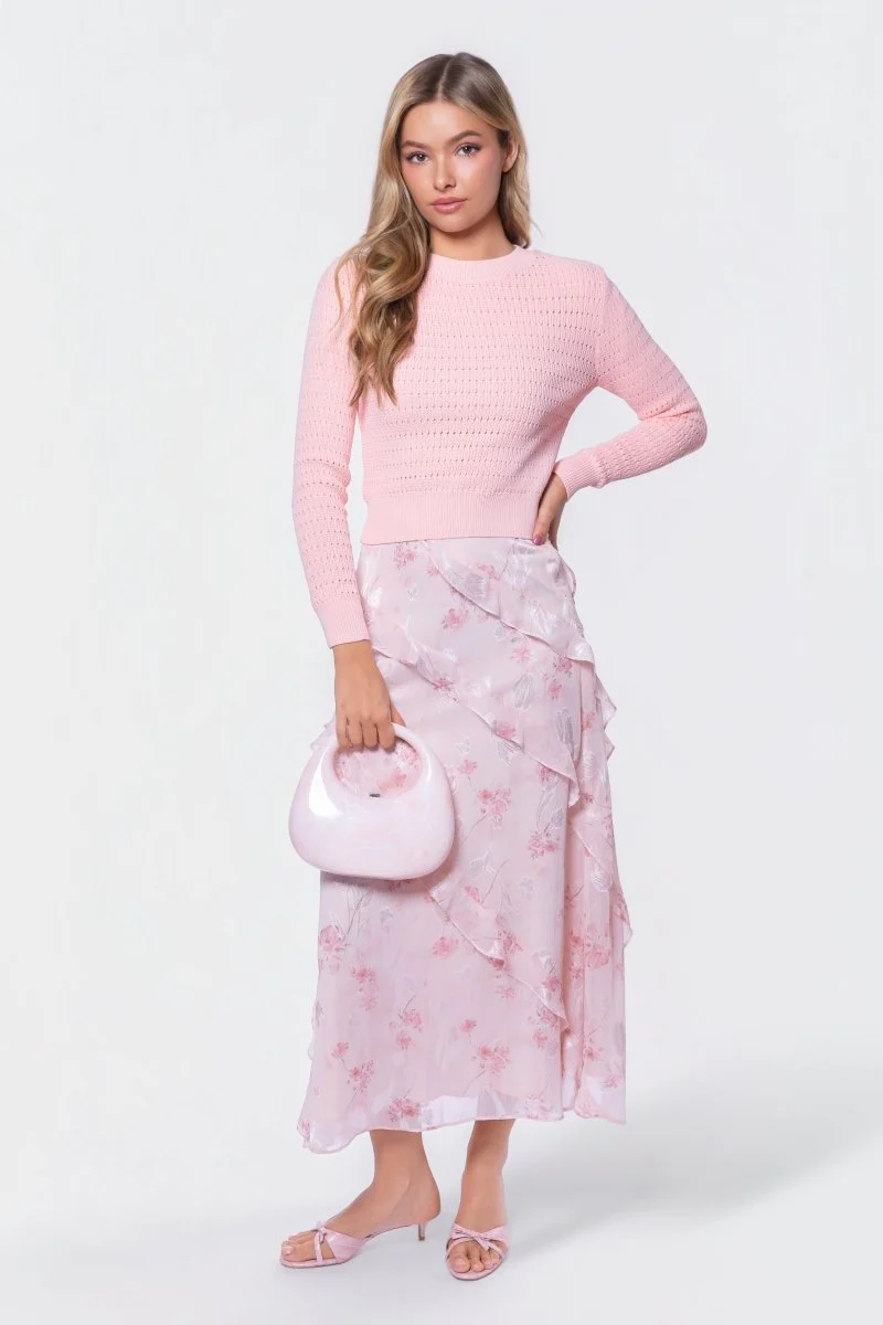 Laurel Skirt (Light Peach Pattern)