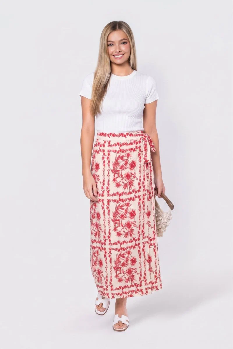 Leila Skirt (White Red) - Image 4