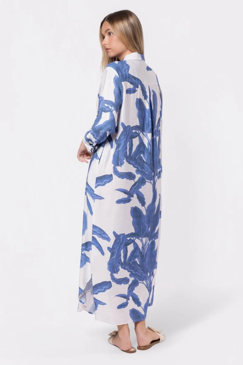 Lindsey Dress (White/Blue) - Image 4