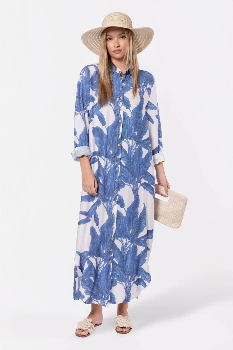 Lindsey Dress (White/Blue) - Image 6